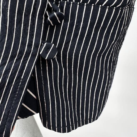 MM Lafleur Top Blouse Womens Large Blue Rampling Top Thin Stripe - Picture 7 of 12